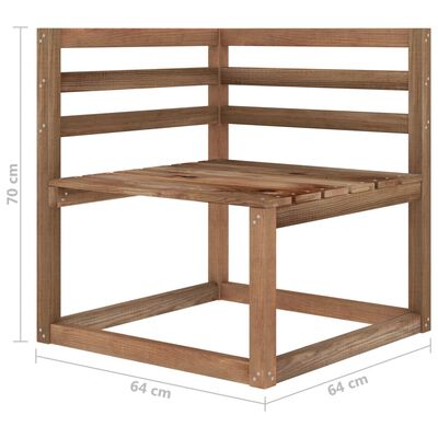 vidaXL Set mobilier de grădină, 12 piese, maro, lemn de pin tratat