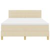 vidaXL Pat cu arcuri cu saltea cu headboard Crem 140 x 200 cm țesătură