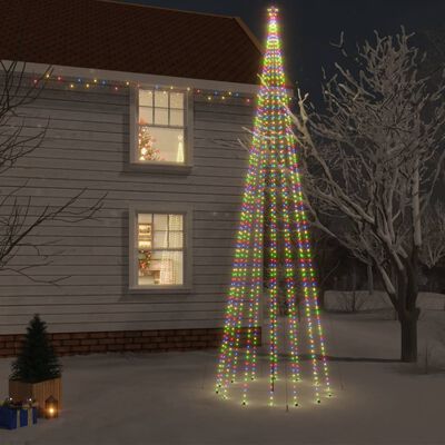 vidaXL Brad de Crăciun cu țăruș, 1134 LED-uri, multicolor, 800 cm