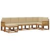 vidaXL Set de canapele de exterior 7 pcs Natural și Bej Poliester