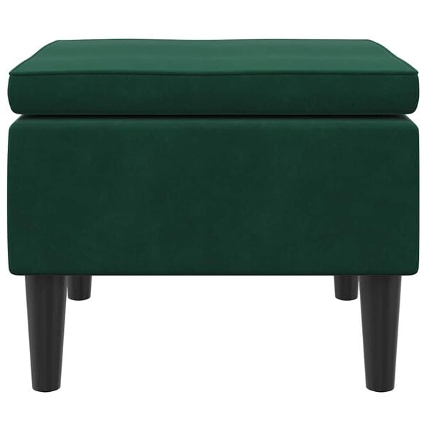 vidaXL Scaun cu picioare din lemn, verde închis, catifea