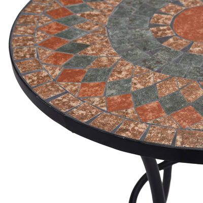 vidaXL Masă de bistro mozaic, portocaliu/gri, 60 cm, ceramică