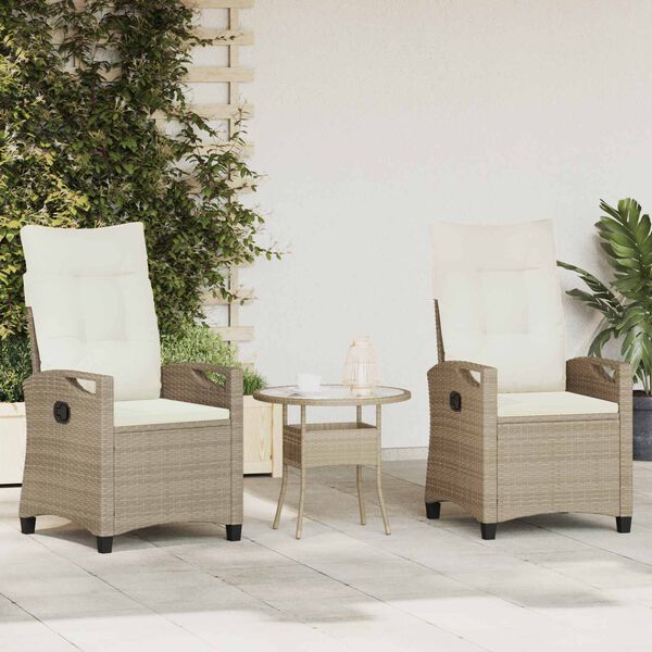 vidaXL Scaun pentru Grădină 2 pcs Bej și crem 56 x 60 x 112 cm