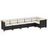 vidaXL Set mobilier de grădină cu perne, 6 piese, negru, poliratan