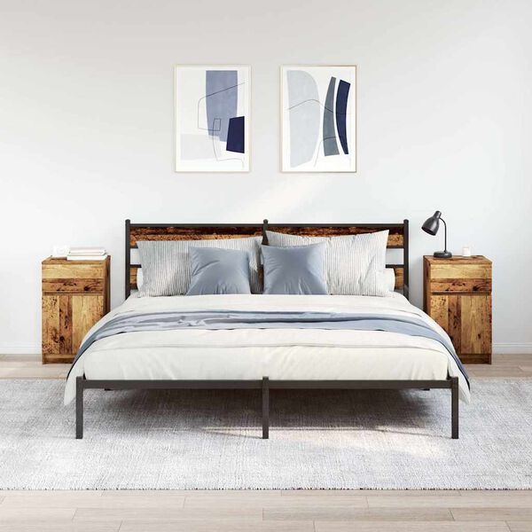 vidaXL Noptiere, 2 buc., lemn vechi, 39x35x65 cm, lemn prelucrat