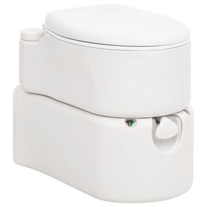 vidaXL Toaletă de camping integrată, alb, 24+17 L HDPE și email