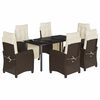 vidaXL Set mobilier de grădină cu perne, 7 piese, maro, poliratan