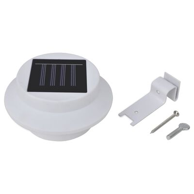 vidaXL Lămpi solare de exterior pentru gard cu LED, 12 buc., alb