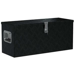 vidaXL Ladă de aluminiu, negru, 80 x 30 x 35 cm
