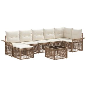 vidaXL Set de canapele pentru grădină 8 pcs Bej poliratan