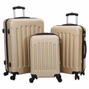 vidaXL Valiză cu blocare 3 buc. Șampanie 50 x 31 x 78 cm Plastic ABS