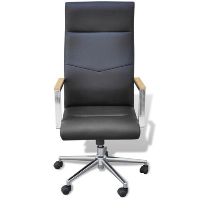 Scaun pentru birou din piele artificială rotativ reglabil Negru