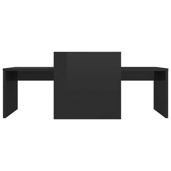 vidaXL Set măsuțe cafea negru extralucios 100x48x40 cm lemn prelucrat
