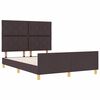 vidaXL Cadru de pat cu headboard Maro &icirc;nchis 160 x 200 cm țesătură