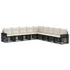 vidaXL Set de canapele pentru grădină 9 pcs Negru și Alb crem