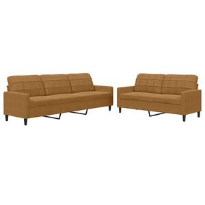 vidaXL Set de canapele cu perne, 2 piese, maro, catifea