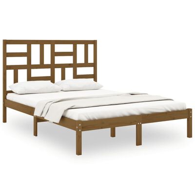 vidaXL Cadru de pat, maro miere, 120x200 cm, lemn masiv