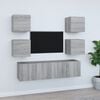 vidaXL Set dulapuri TV, 6 piese, gri sonoma, lemn prelucrat