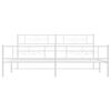 vidaXL Cadru de pat metalic cu tăblie de cap/picioare, alb, 183x213 cm