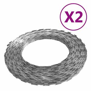 vidaXL S&acirc;rmă ghimpată BTO-22 NATO, 2 buc., 100 m, oțel