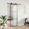 vidaXL Ușă glisantă cu set de feronerie neagră 76x205 cm Sticlă ESG