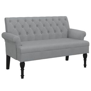 vidaXL Bancă cu spătar, gri deschis, 120x62x75,5 cm, textil
