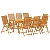 vidaXL Set mobilier de grădină, 9 piese, 180x90x75 cm, lemn masiv de acacia