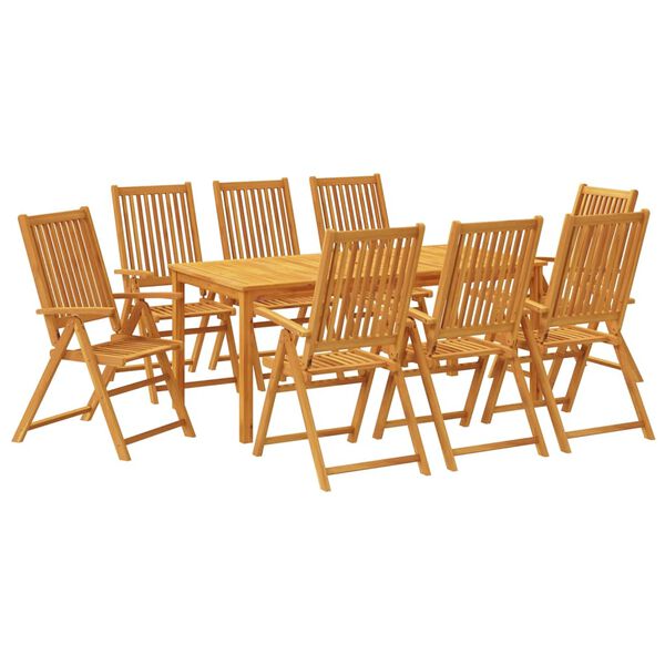 vidaXL Set mobilier de grădină, 9 piese, 180x90x75 cm, lemn masiv de acacia