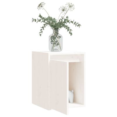 vidaXL Dulapuri de perete 2 buc. alb, 30x30x40 cm, lemn masiv de pin