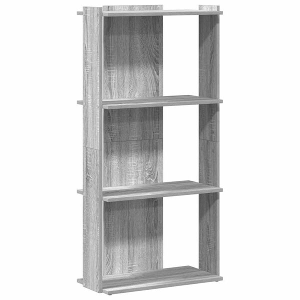 vidaXL Bibliotecă cu 3 niveluri gri sonoma 60x30x120 cm lemn prelucrat