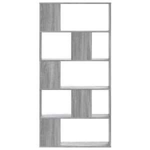 vidaXL Bibliotecă cu 5 niveluri gri sonoma 80,5x23,5x162,5 cm lemn