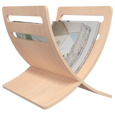 vidaXL Suport din lemn pentru reviste, vertical, natural