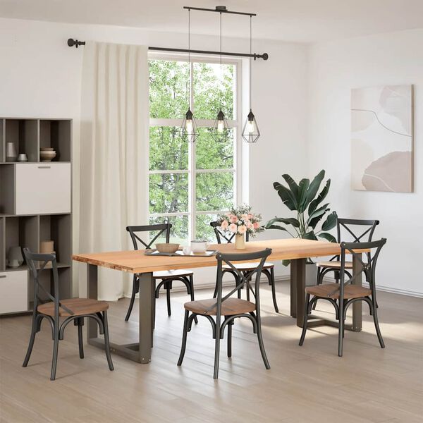 vidaXL Picioare de masă în formă de T, 2 buc., negru, 100x35x(72-73) cm, oțel