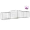vidaXL Coșuri gabion arcuite 7 buc, 300x50x60/80 cm, fier galvanizat