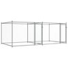 vidaXL Cușcă pentru c&acirc;ini cu uși, gri, 4x2x1,5 m, oțel galvanizat