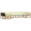 vidaXL Set de canapele de exterior cu pernă 7 pcs Alb și crem