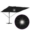 vidaXL Parasol Roma Negru 286 x 285 x 270 cm Aluminiu și poliester