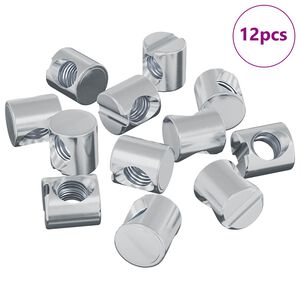 vidaXL Piulițe cilindrice 12 pcs Argintiu M6 x 12 mm Metal