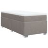 vidaXL Pat box spring cu saltea, gri taupe, 90x200 cm, textil