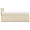 vidaXL Pat box spring cu saltea, crem, 80x200 cm, textil