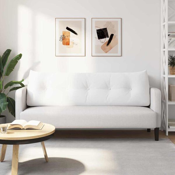 vidaXL Perna pentru spate Alb 160 x 24 x 50 cm țesătură