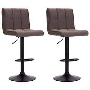 vidaXL Scaune de bar, 2 buc., gri taupe, material textil