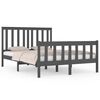 vidaXL Cadru de pat dublu, gri, 135x190 cm, lemn masiv de pin