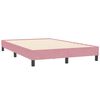vidaXL Pat box spring cu saltea, roz, 120x210 cm, catifea