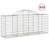 vidaXL Coșuri gabion arcuite 14 buc, 200x50x80/100 cm, fier galvanizat