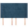 vidaXL Tăblie pat cu urechi albastru &icirc;nchis 147x16x118/128 cm catifea