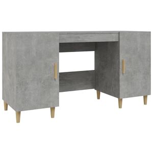 vidaXL Birou, gri beton, 140x50x75 cm, lemn compozit