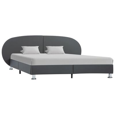 vidaXL Cadru de pat, gri, 120 x 200 cm, piele ecologică