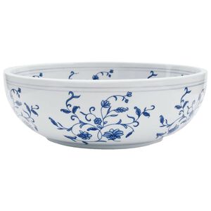 vidaXL Lavoar de blat, alb și albastru, rotund, &Phi;41x14 cm, ceramică