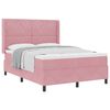 vidaXL Pat cu arcuri cu saltea cu headboard Roz 140 x 190 cm Catifea